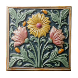 Arte Nova Antiga Artesanato Floral Majólica