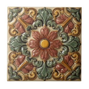 Arte Nova Antiga Artesanato Floral Majólica