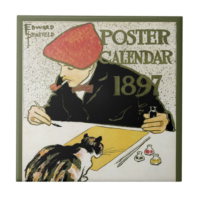 Arte Nova Antiga, Artista Pintando com Gato de Est (Frente)