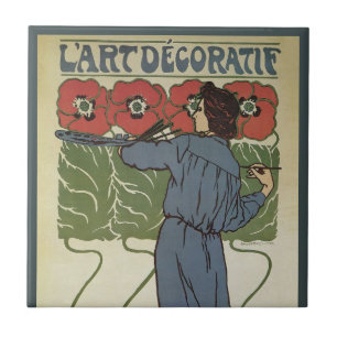 Arte Nova Antiga, Artista Pintando Flores de Papou