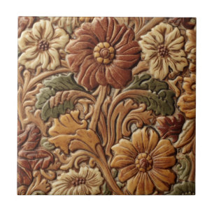 Arte Nova Antiga Decoração Majólica Floral Artesan