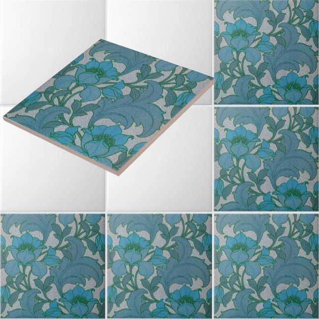Arte Nova Antiga Padrão Floral Azul (Criador carregado)