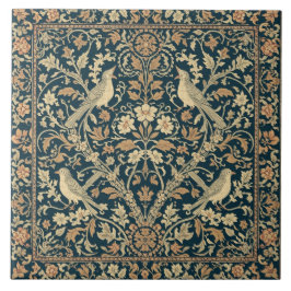 Arte Nova Floral Elegante Pássaro Botânico Vintage