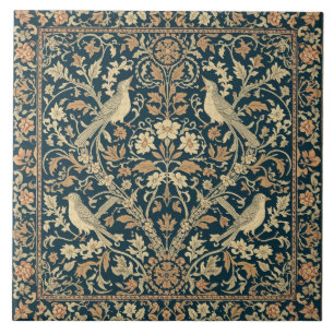 Arte Nova Floral Elegante Pássaro Botânico Vintage