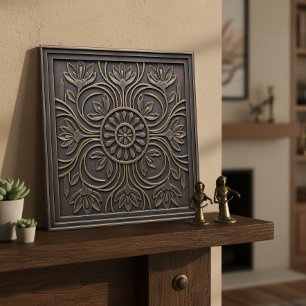 Arte Nova Floral em Bronze Envelhecido #18 ID1193
