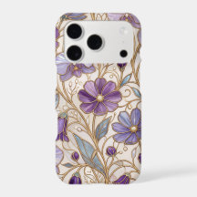 Arte Nova Floral Vidro Manchado Dourado Roxo