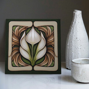 Arte Nova Lírio Calla Simétrico Arte Floral de Par