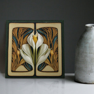 Arte Nova Lírio Calla Simétrico Arte Floral de Par