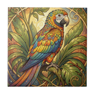 Arte Nova Papagaio Arco-Íris Vibrante