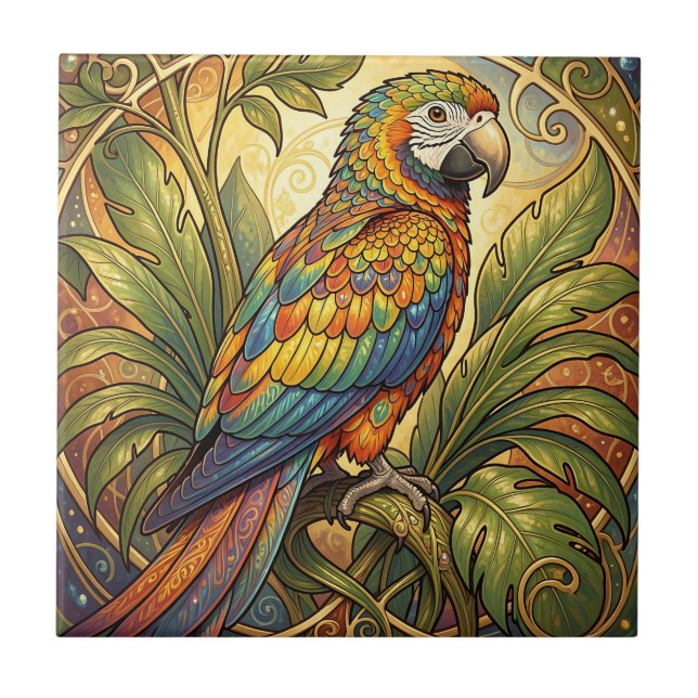 Arte Nova Papagaio Arco-Íris Vibrante (Frente)