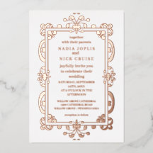 arte nova romântico casamento ouro rosa