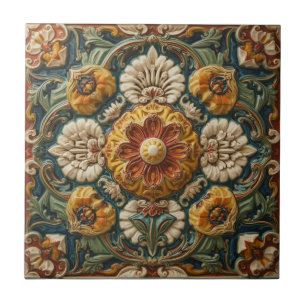 Arte Novo Deco Majólica Floral Artesanal Antiga