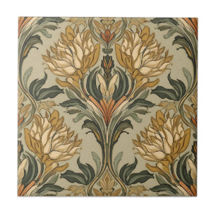 Arte Novo Deco Majólica Floral Artesanal Antiga