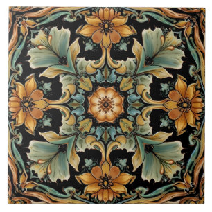 Arte Novo Deco Majólica Floral Artesanal Antiga