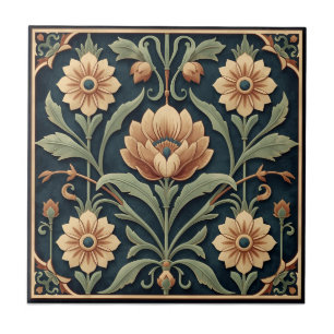 Arte Novo Deco Majólica Floral Artesanal Vintage