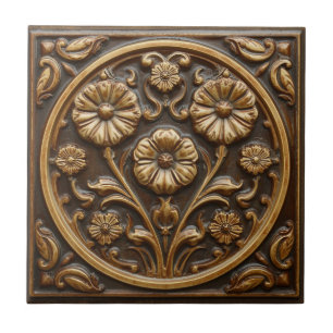 Arte Novo Deco Majólica Floral Artesanal Vintage