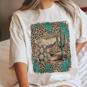 Arte Ocidental com Estampa de Leopardo e Cactus do