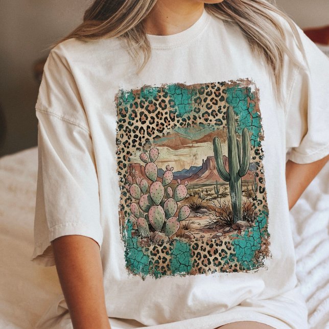 Arte Ocidental com Estampa de Leopardo e Cactus do (Criador carregado)