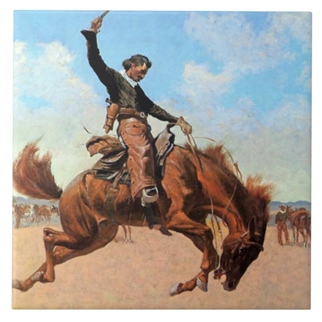 Arte Ocidental de Frederic Remington “Dompador de  (Frente)