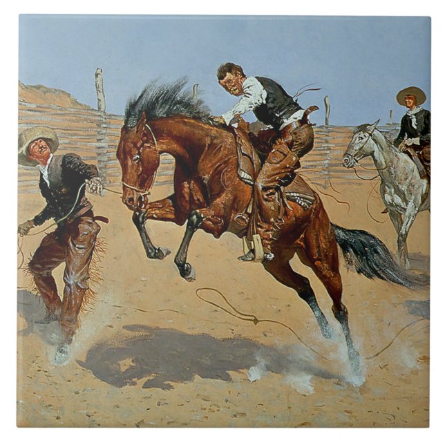 Arte Ocidental de Frederick Remington “Solte-o” (Frente)