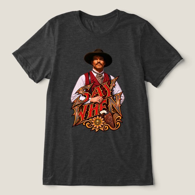 Arte Ocidental Pistoleiro Velho Oeste Doc Holliday (Design frontal)