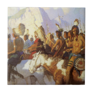 Arte Ocidental Vintage, Indian War Party por NC Wy