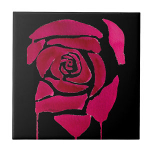 Arte original abstrato rosa de aquarela gótica