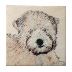 Arte original de pintura terrier com revestimento