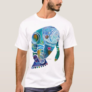 Arte original lunática da camiseta do peixe-boi