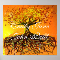 Arte Original - Poster de Árvore de Raízes Engraça