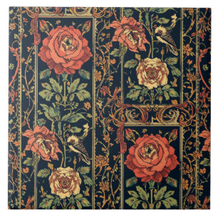 Arte Ornamental Art Nouveau Botânica Vintage Rosa