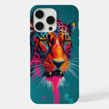 Arte Ousada de Tigre Abstrato Colorido Moderno