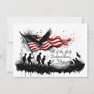 Arte Patriótica de 4 de Julho com Bandeira e Solda