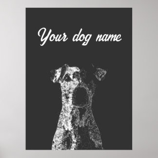 arte personalizada de abstrato de poster de cão