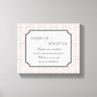 Arte personalizada de canvas branca rosa