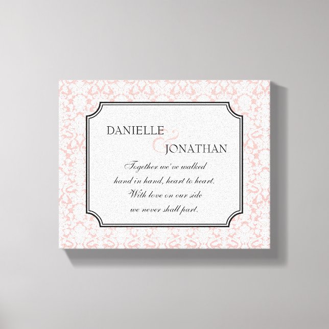 Arte personalizada de canvas branca rosa (Frente)