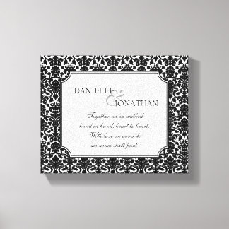 Arte personalizada de canvas casamento tema damasc