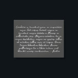 Arte personalizada de canvas lírica de música<br><div class="desc">Adicione a sua letra ou poema favorito a esta bela e esticada arte de muro de canvas. Um presente personalizado e pensativo para merecer por anos vindouros.</div>