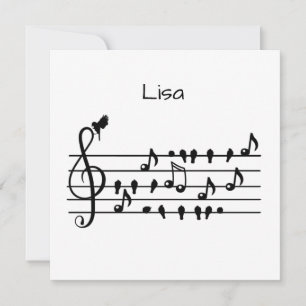 Arte personalizada de clave de sol com pássaros ca