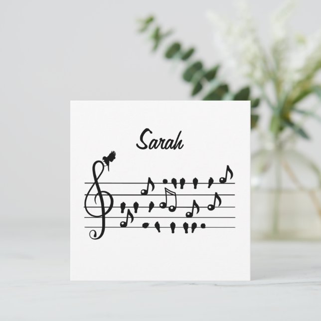 Arte personalizada de clave de sol de pássaro cano (Em pé/Frente)