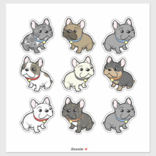 arte personalizada do adesivo frenchie