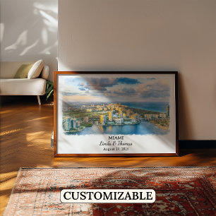 Arte Personalizada para Parede de Miami, Poster da