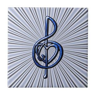 Arte Personalizável do Coração Clef Musical Azu