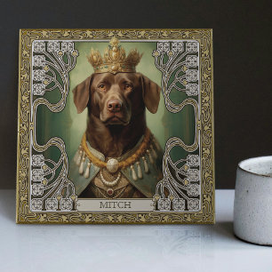 Arte Personalizável do Labrador Real em Art Déco