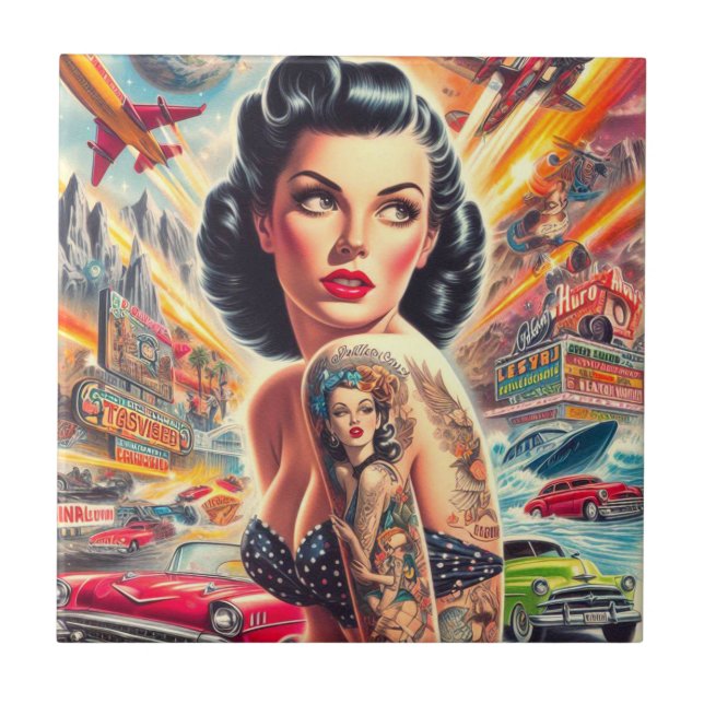 Arte "Pin-up" com uma bela vinheta (Frente)