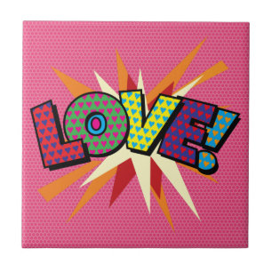 Arte Pop de Quadrinhos Retrô Divertido de AMOR