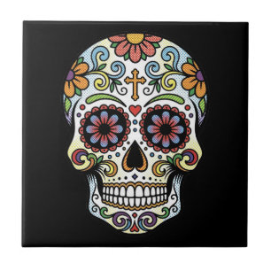 Arte Pop Dia de los Muertos Crânio de Açúcar Cômic