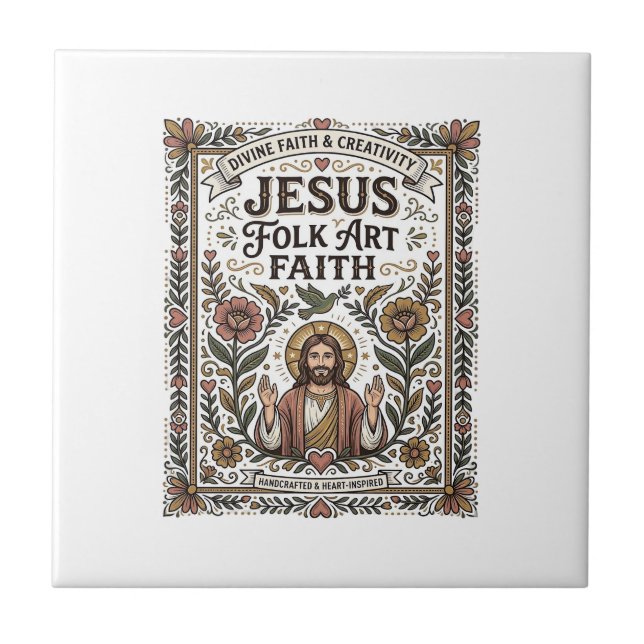 Arte Popular Jesus Fé Arte Popular Cristã Fé (Frente)
