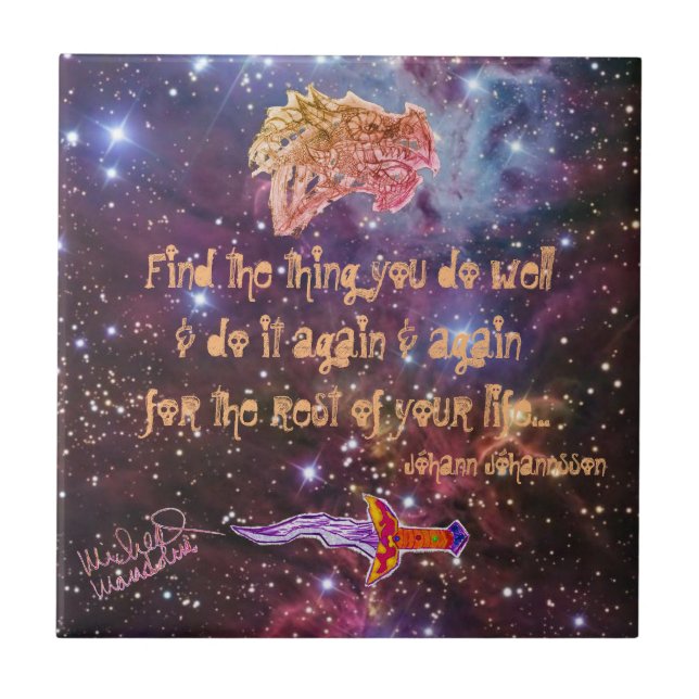 Arte por Micheal Inspirational Dragon Cerâmica Azu (Frente)