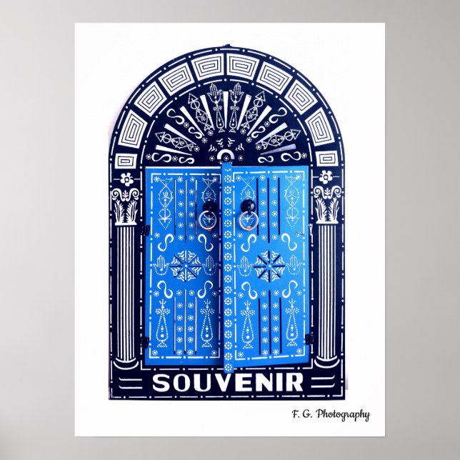 Arte poster da Porta Tunisina (Azul) (Frente)